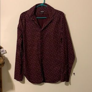Burgundy Express LS button up